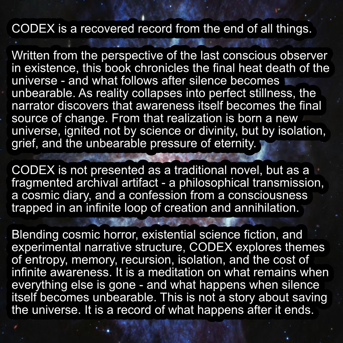 PRE-ORDER - CODEX - Novella from The Archivist